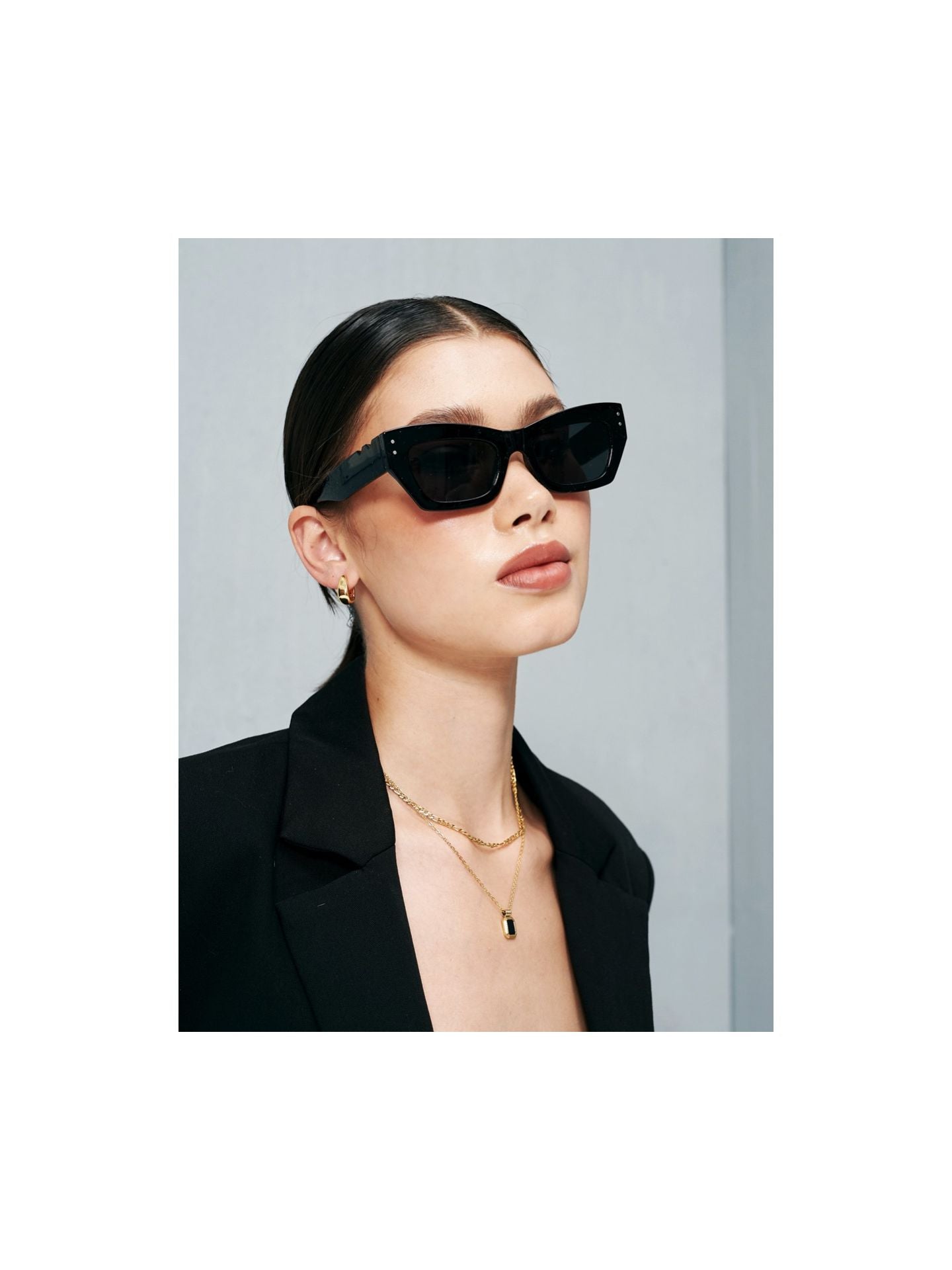 Sylvie Cat Eye Sunglasses-BLK