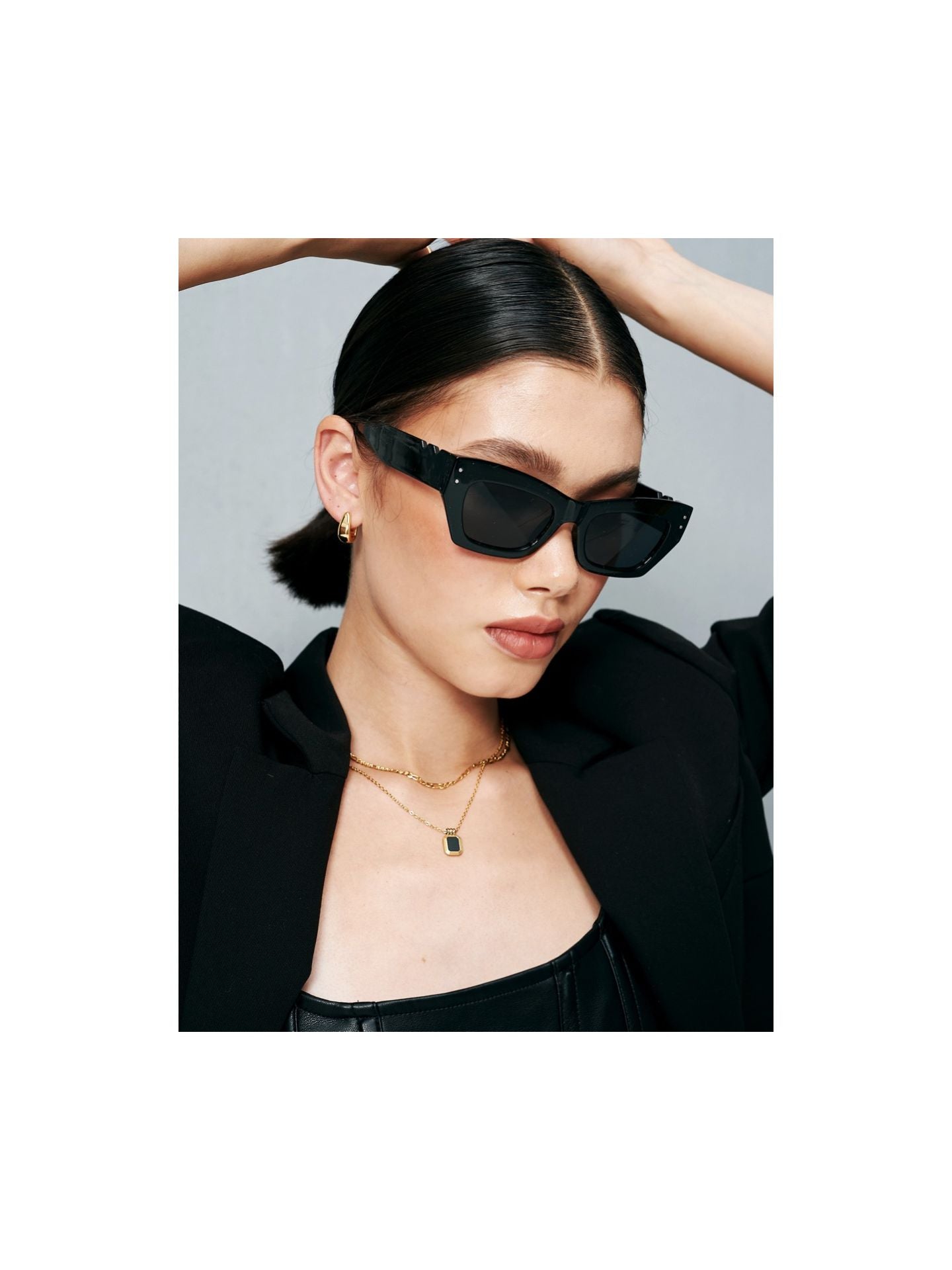 Sylvie Cat Eye Sunglasses-BLK