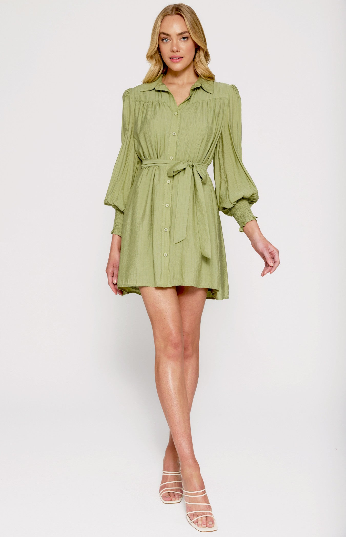 SHIRT DRESS- AVOCADO