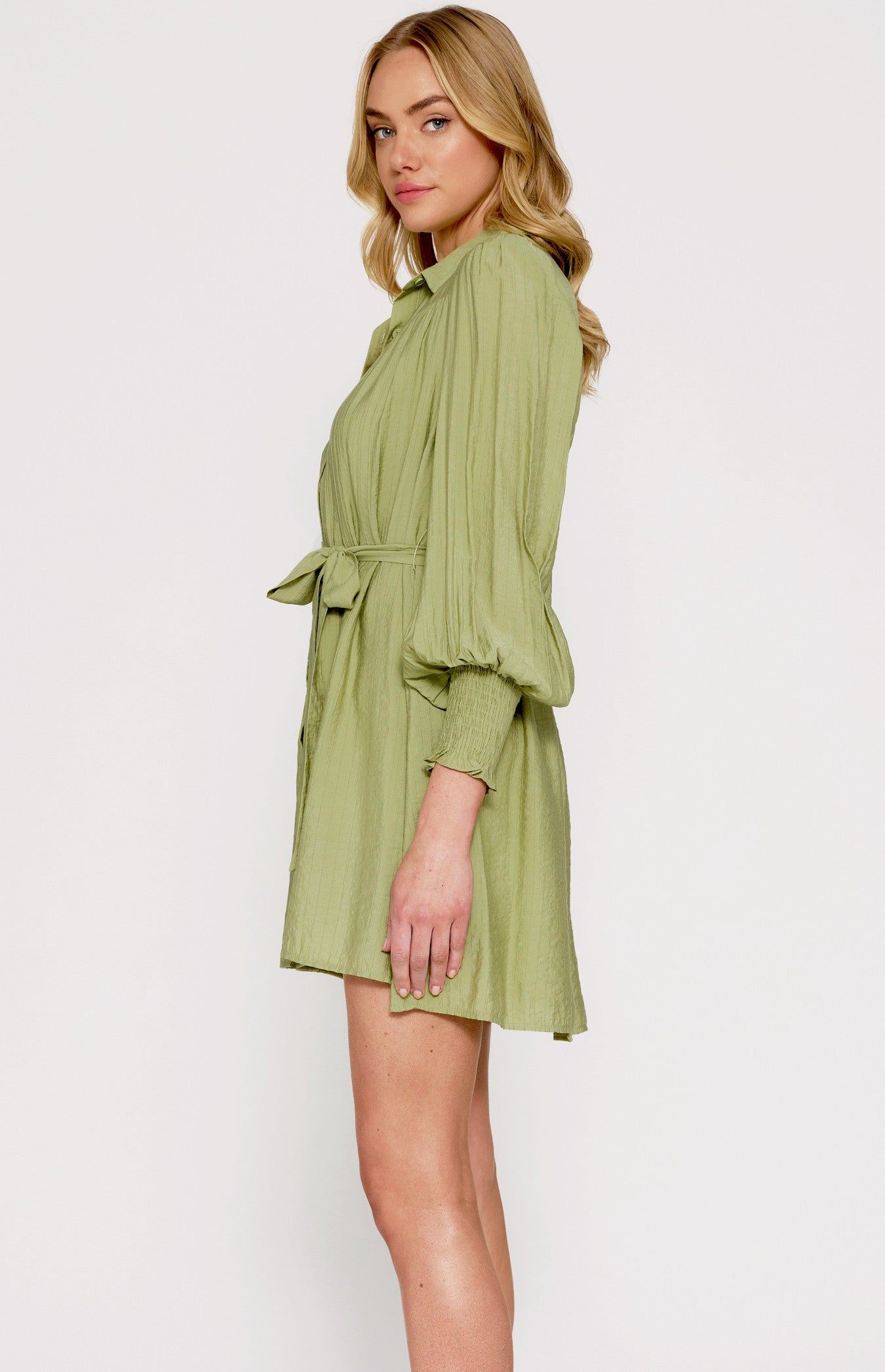 SHIRT DRESS- AVOCADO