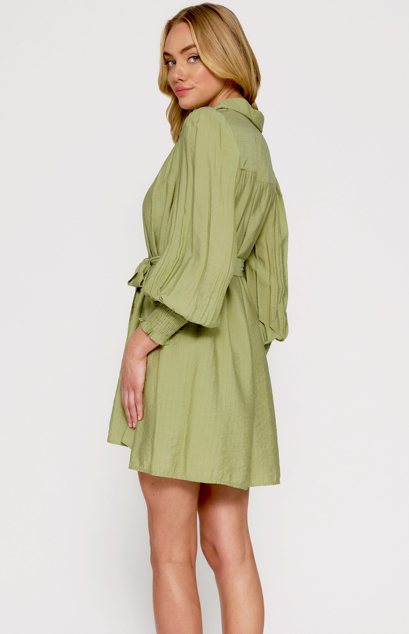 SHIRT DRESS- AVOCADO