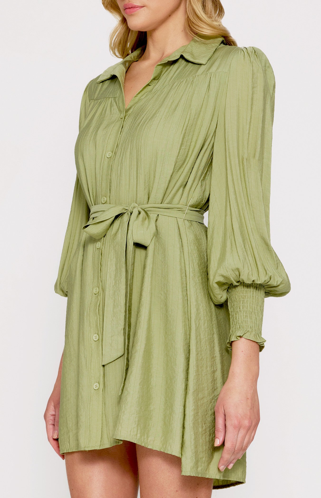 SHIRT DRESS- AVOCADO