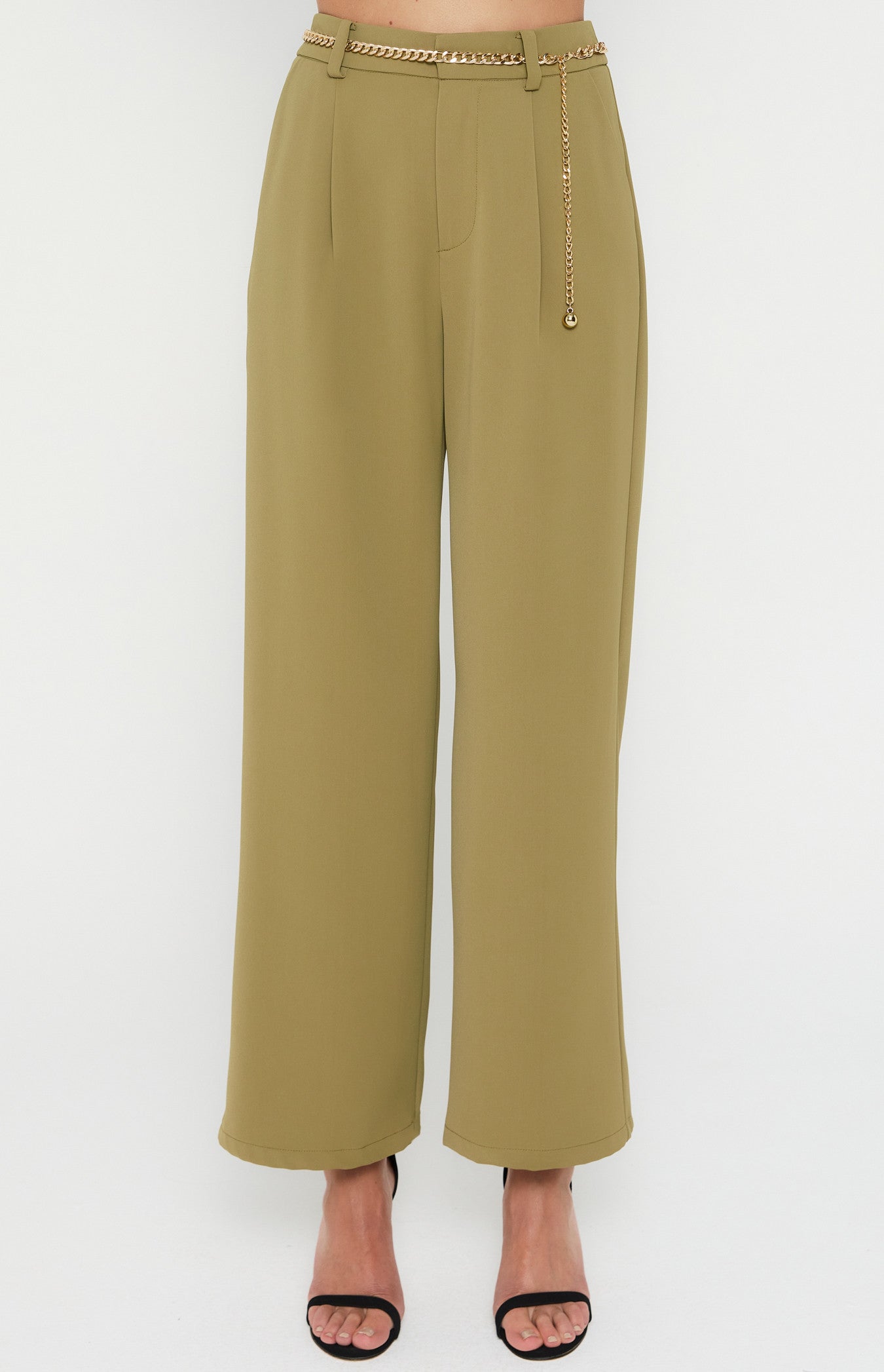 High waisted pants- olive