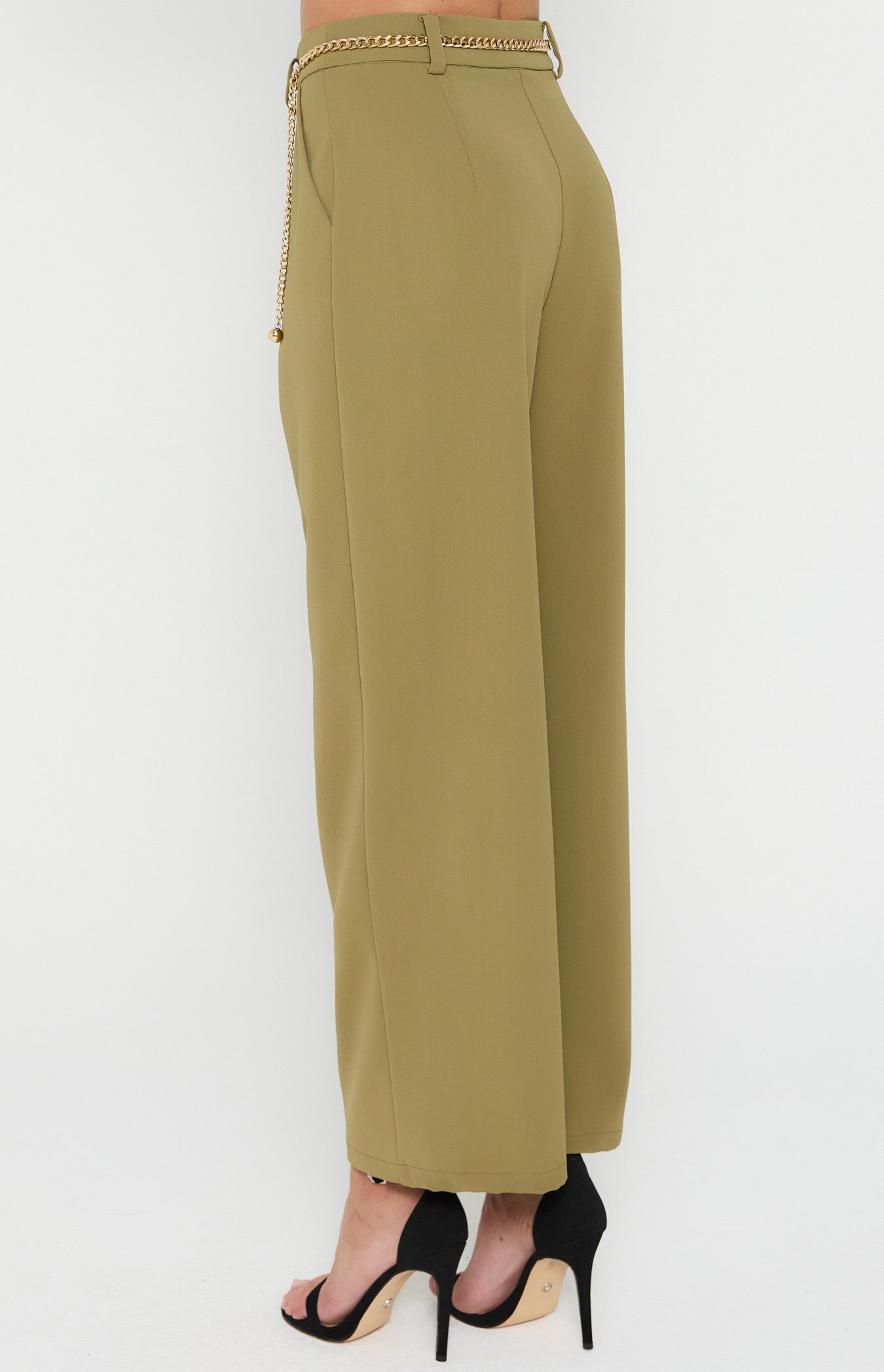 High waisted pants- olive