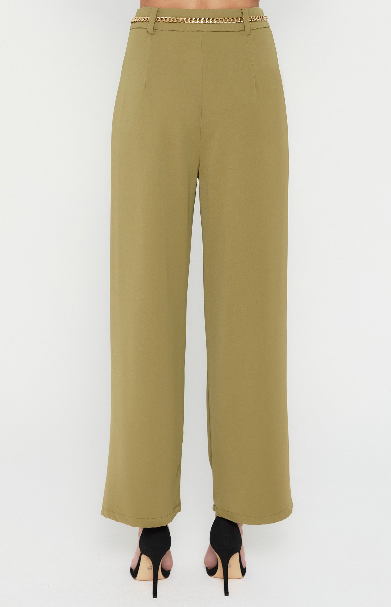 High waisted pants- olive