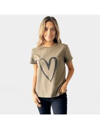 Amyic Heart print T -shirt