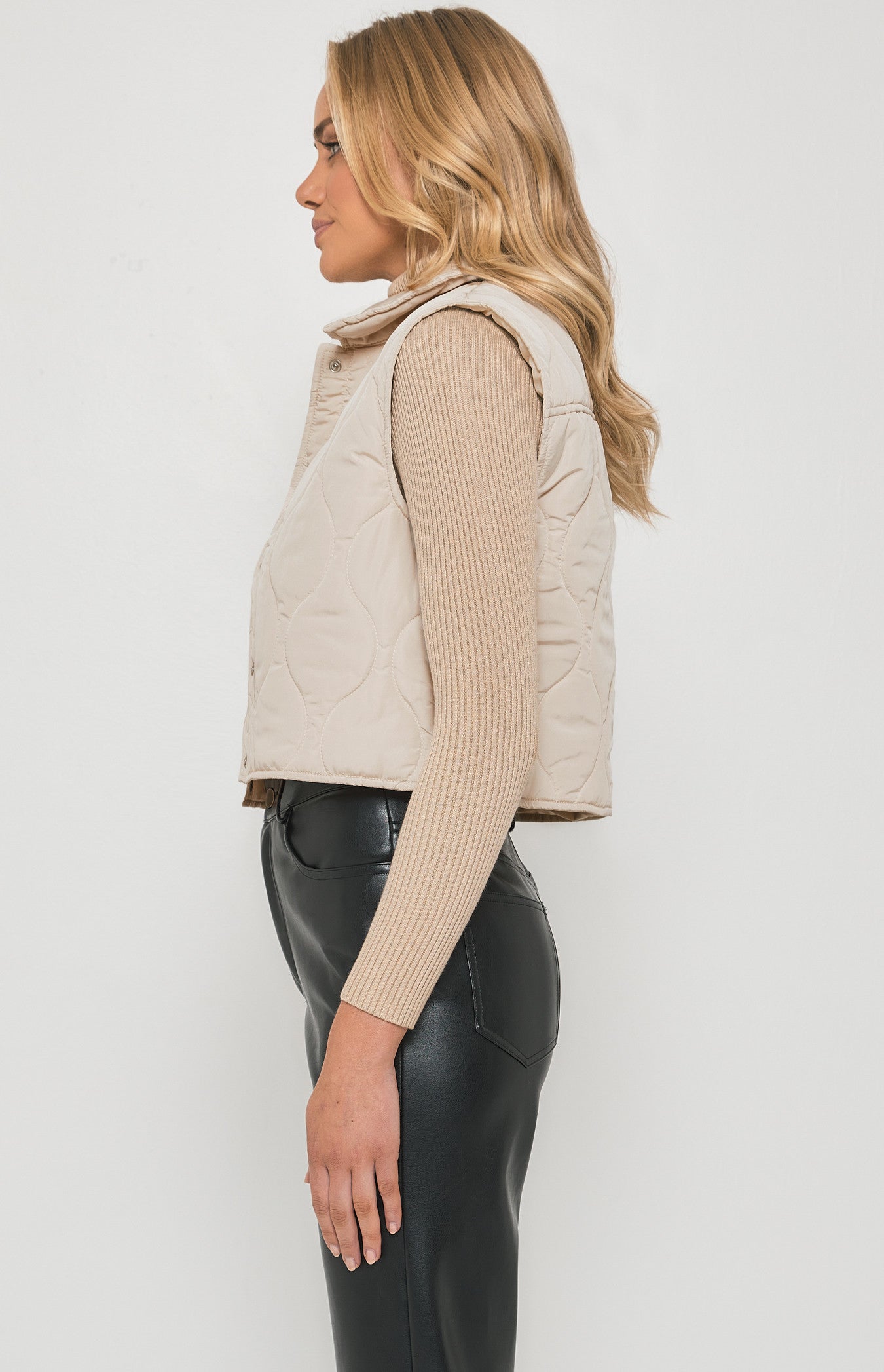 WINNIE & CO. Quilted Puffer Vest with Front Buttons